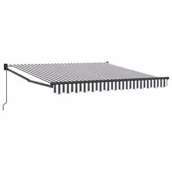 vidaXL Retractable Awning Door Canopy Garden Patio Awning Fabric and Aluminium - anthracite and black, 3 x 2.5 m