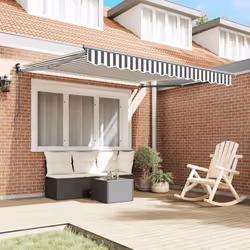 vidaXL Retractable Awning Door Canopy Garden Patio Awning Fabric and Aluminium - anthracite and black, 3 x 2.5 m