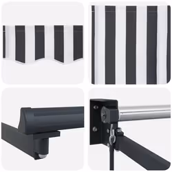vidaXL Retractable Awning Door Canopy Garden Patio Awning Fabric and Aluminium - anthracite and black, 3 x 2.5 m