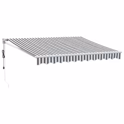 vidaXL Automatic Retractable Awning Outdoor Privacy Screen Burgundy 300x250 cm - anthracite and white, 3 x 2.5 m