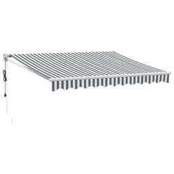 vidaXL Automatic Retractable Awning Outdoor Privacy Screen Burgundy 300x250 cm - anthracite and white, 3 x 2.5 m