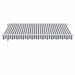 vidaXL Automatic Retractable Awning Outdoor Privacy Screen Burgundy 300x250 cm - anthracite and white, 3.5 x 2.5 m