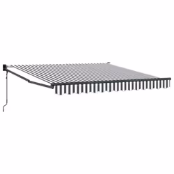 vidaXL Retractable Awning Fabric and Aluminium - anthracite and black, 3 x 2.5 m