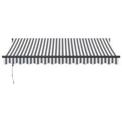 vidaXL Retractable Awning Fabric and Aluminium - anthracite and black, 3.5 x 2.5 m