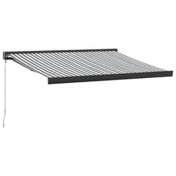 vidaXL Manual Cassette Awning Retractable Window Canopy Shade Patio Awning - anthracite and black, 300 x 250 cm