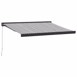 vidaXL Manual Cassette Awning Retractable Window Canopy Shade Patio Awning - anthracite and black, 350 x 250 cm