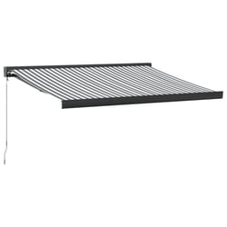 vidaXL Manual Cassette Awning Retractable Window Canopy Shade Patio Awning - anthracite and black, 350 x 250 cm