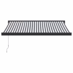 vidaXL Manual Cassette Awning Retractable Window Canopy Shade Patio Awning - anthracite and black, 350 x 250 cm