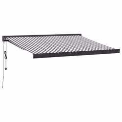 vidaXL Motorised Cassette Awning Retractable Awning Canopy Outdoor Awning - anthracite and black, 300 x 250 cm