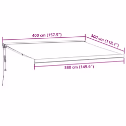 vidaXL Motorised Cassette Awning Retractable Awning Canopy Outdoor Awning - anthracite and black, 400 x 300 cm - Additional view 3