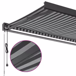 vidaXL Motorised Cassette Awning Retractable Awning Canopy Outdoor Awning - anthracite and black, 400 x 300 cm - Additional view 5
