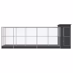 vidaXL Aviary with Extension Bird Cage Walk In Chicken Run Coop Silver Steel - 623 x 203 x 216 cm - Additional view 2