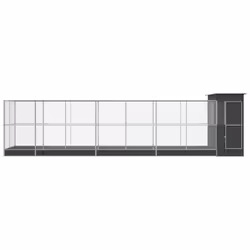 vidaXL Aviary with Extension Bird Cage Walk In Chicken Run Coop Silver Steel - 830 x 203 x 216 cm - Additional view 2