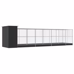vidaXL Aviary with Extension Bird Cage Walk In Chicken Run Coop Silver Steel - 830 x 203 x 216 cm - Additional view 4