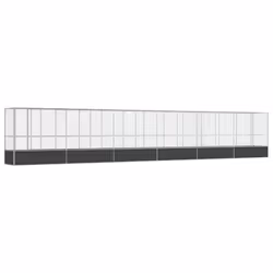 vidaXL Aviary with Extension Bird Cage Walk In Chicken Run Coop Silver Steel