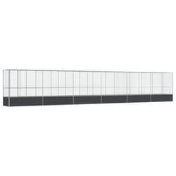vidaXL Aviary with Extension Bird Cage Walk In Chicken Run Coop Silver Steel