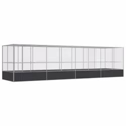 vidaXL Aviary with Extension Bird Cage Walk In Chicken Run Coop Silver Steel