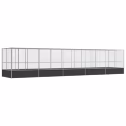 vidaXL Aviary with Extension Bird Cage Walk In Chicken Run Coop Silver Steel