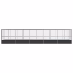 vidaXL Aviary with Extension Bird Cage Walk In Chicken Run Coop Silver Steel
