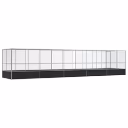vidaXL Aviary with Extension Bird Cage Walk In Chicken Run Coop Silver Steel - Additional view 4