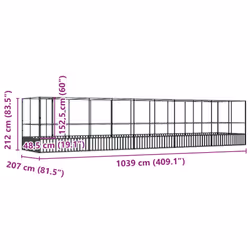 vidaXL Aviary with Extension Bird Cage Walk In Chicken Run Coop Silver Steel - Additional view 7