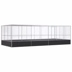 vidaXL Aviary with Extension Bird Cage Walk In Chicken Run Coop Silver Steel - Additional view 4
