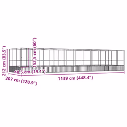vidaXL Aviary with Extension Bird Cage Walk In Chicken Run Coop Silver Steel - Additional view 7