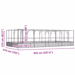 vidaXL Aviary with Extension Bird Cage Walk In Chicken Run Coop Silver Steel - Additional view 7