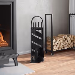 vidaXL Fireplace Tool Set 5 Piece Fireplace Companion Set Fire Poker Set Steel