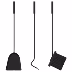 vidaXL Fireplace Tool Set 4 Piece Fireplace Companion Set Fire Poker Set Steel - Additional view 8