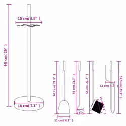 vidaXL Fireplace Tool Set 5 Piece Fireplace Companion Set Fire Poker Set Steel