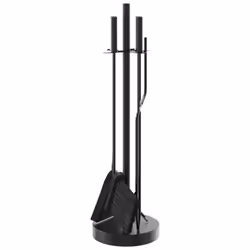 vidaXL Fireplace Tool Set 5 Piece Fireplace Companion Set Fire Poker Set Steel - Additional view 4
