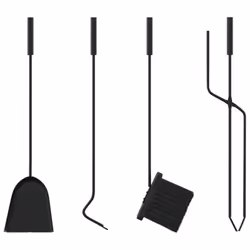 vidaXL Fireplace Tool Set 5 Piece Fireplace Companion Set Fire Poker Set Steel - Additional view 8