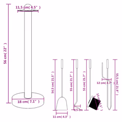 vidaXL Fireplace Tool Set 5 Piece Fireplace Companion Set Fire Poker Set Steel - Additional view 9