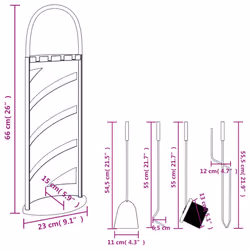 vidaXL Fireplace Tool Set 5 Piece Fireplace Companion Set Fire Poker Set Steel - Additional view 9