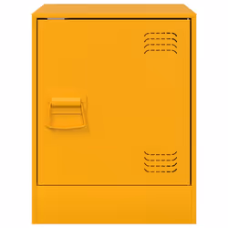 vidaXL Bedside Cabinets Nightstand Bed Side Cabinet 2 pcs Olive Green Steel - mustard yellow, 2 pcs - Additional view 4