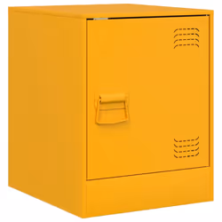 vidaXL Bedside Cabinets Nightstand Bed Side Cabinet 2 pcs Olive Green Steel - mustard yellow, 2 pcs - Additional view 6