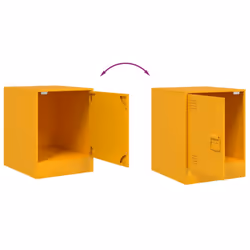 vidaXL Bedside Cabinets Nightstand Bed Side Cabinet 2 pcs Olive Green Steel - mustard yellow, 2 pcs - Additional view 9