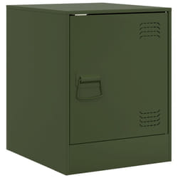 vidaXL Bedside Cabinets Nightstand Bed Side Cabinet 2 pcs Olive Green Steel - olive green, 1 pcs