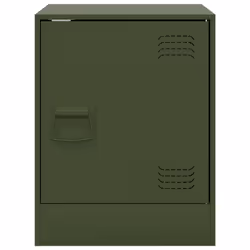 vidaXL Bedside Cabinets Nightstand Bed Side Cabinet 2 pcs Olive Green Steel - olive green, 1 pcs - Additional view 5