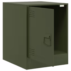 vidaXL Bedside Cabinets Nightstand Bed Side Cabinet 2 pcs Olive Green Steel - olive green, 1 pcs - Additional view 6