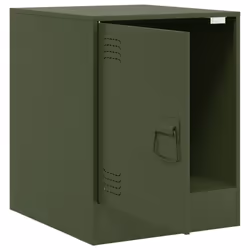 vidaXL Bedside Cabinets Nightstand Bed Side Cabinet 2 pcs Olive Green Steel - olive green, 2 pcs - Additional view 5