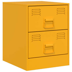 vidaXL Bedside Cabinet Bedroom Nightstand Side Table Bed Cabinet Pink Steel - yellow, 1 pcs