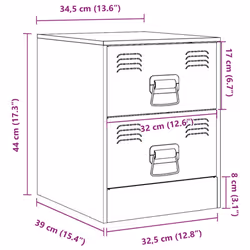 vidaXL Bedside Cabinet Bedroom Nightstand Side Table Bed Cabinet Pink Steel - yellow, 1 pcs
