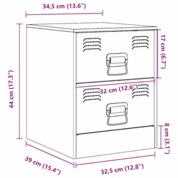 vidaXL Bedside Cabinet Bedroom Nightstand Side Table Bed Cabinet Pink Steel - yellow, 2 pcs