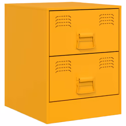 vidaXL Bedside Cabinet Bedroom Nightstand Side Table Bed Cabinet Pink Steel - yellow, 2 pcs - Additional view 5