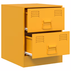 vidaXL Bedside Cabinet Bedroom Nightstand Side Table Bed Cabinet Pink Steel - yellow, 2 pcs - Additional view 6