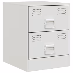 vidaXL Bedside Cabinet Bedroom Nightstand Side Table Bed Cabinet Pink Steel - white, 1 pcs