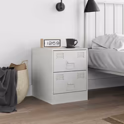 vidaXL Bedside Cabinet Bedroom Nightstand Side Table Bed Cabinet Pink Steel - white, 1 pcs
