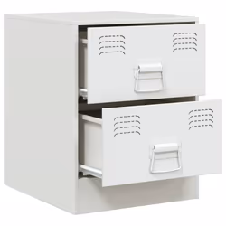 vidaXL Bedside Cabinet Bedroom Nightstand Side Table Bed Cabinet Pink Steel - white, 2 pcs - Additional view 5